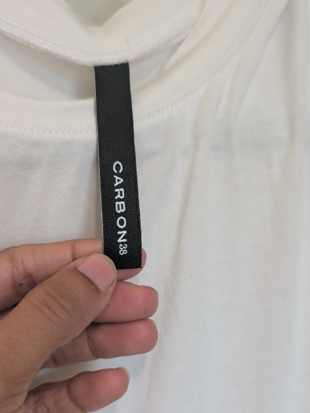 Carbon38 White Muscle Tank with High Neck - Picture 2 of 3